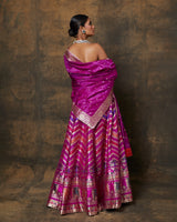 Purple Chevron Lehenga Set