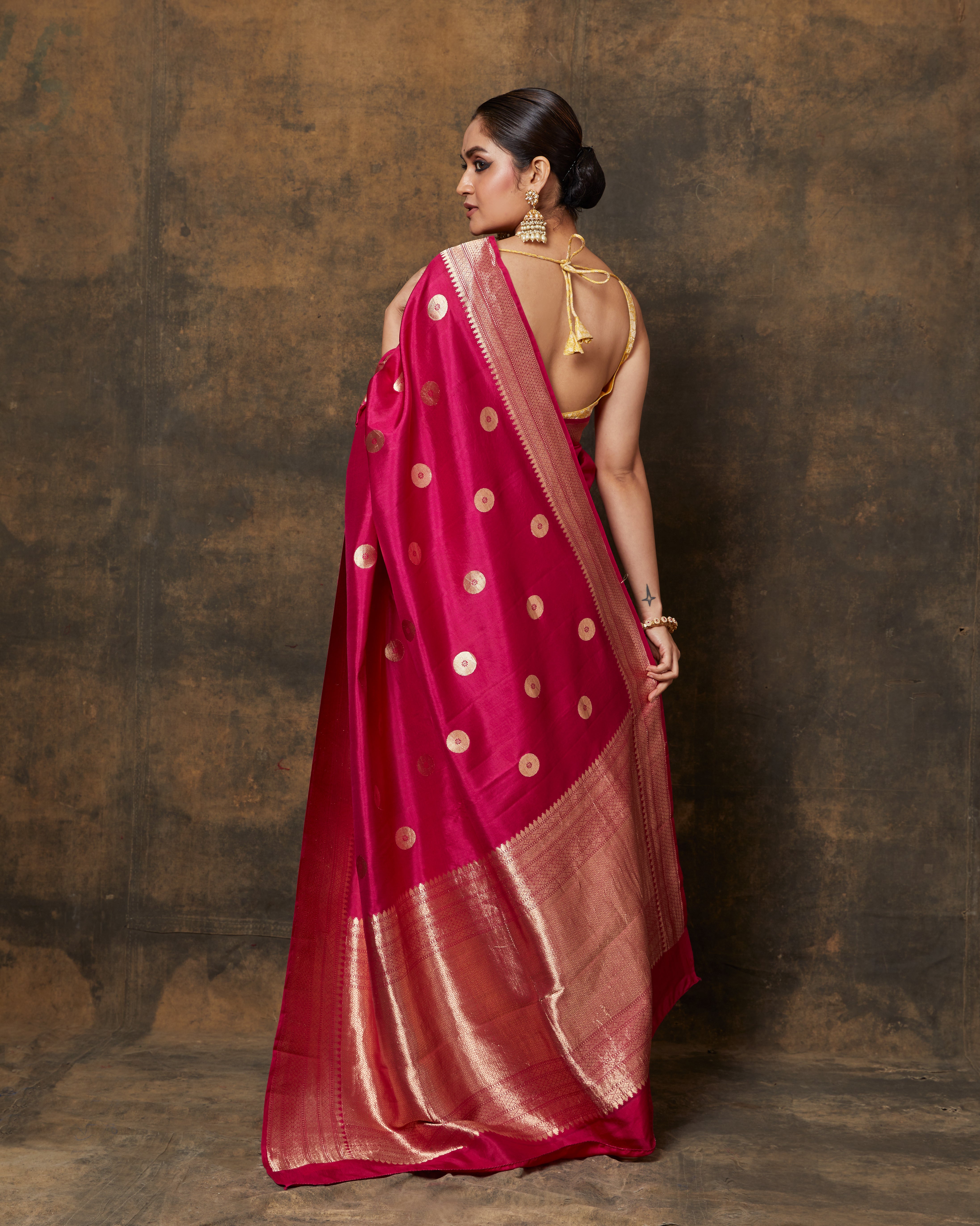 Pink Coin Saree