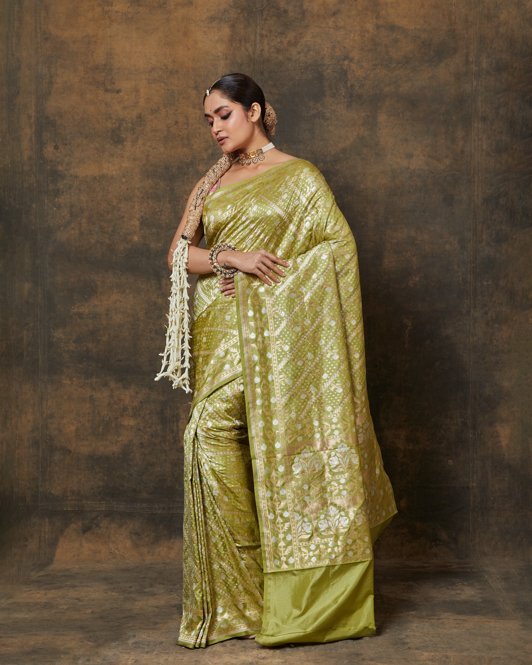 Sea Green Banarasi Silk Saree