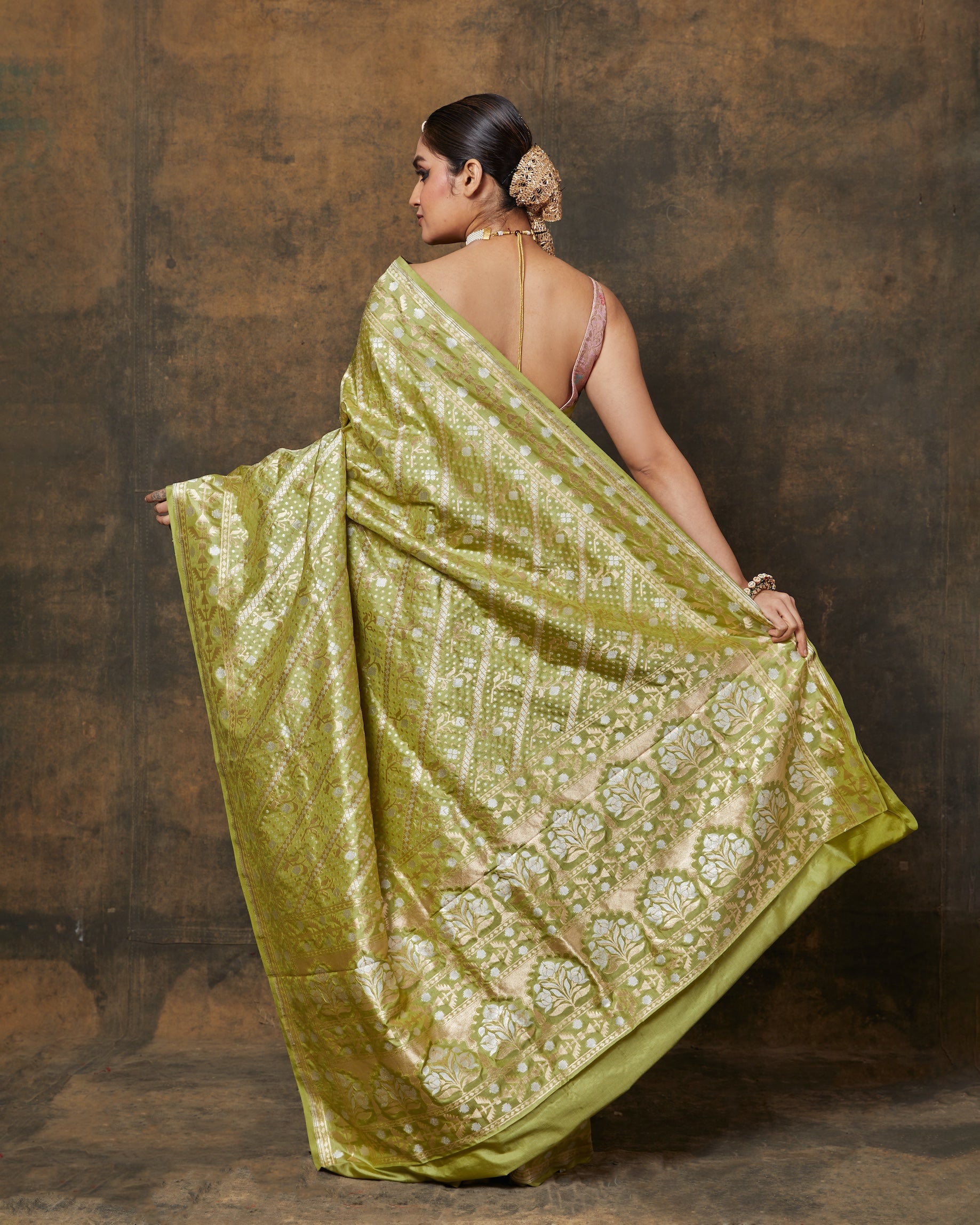 Sea Green Banarasi Silk Saree