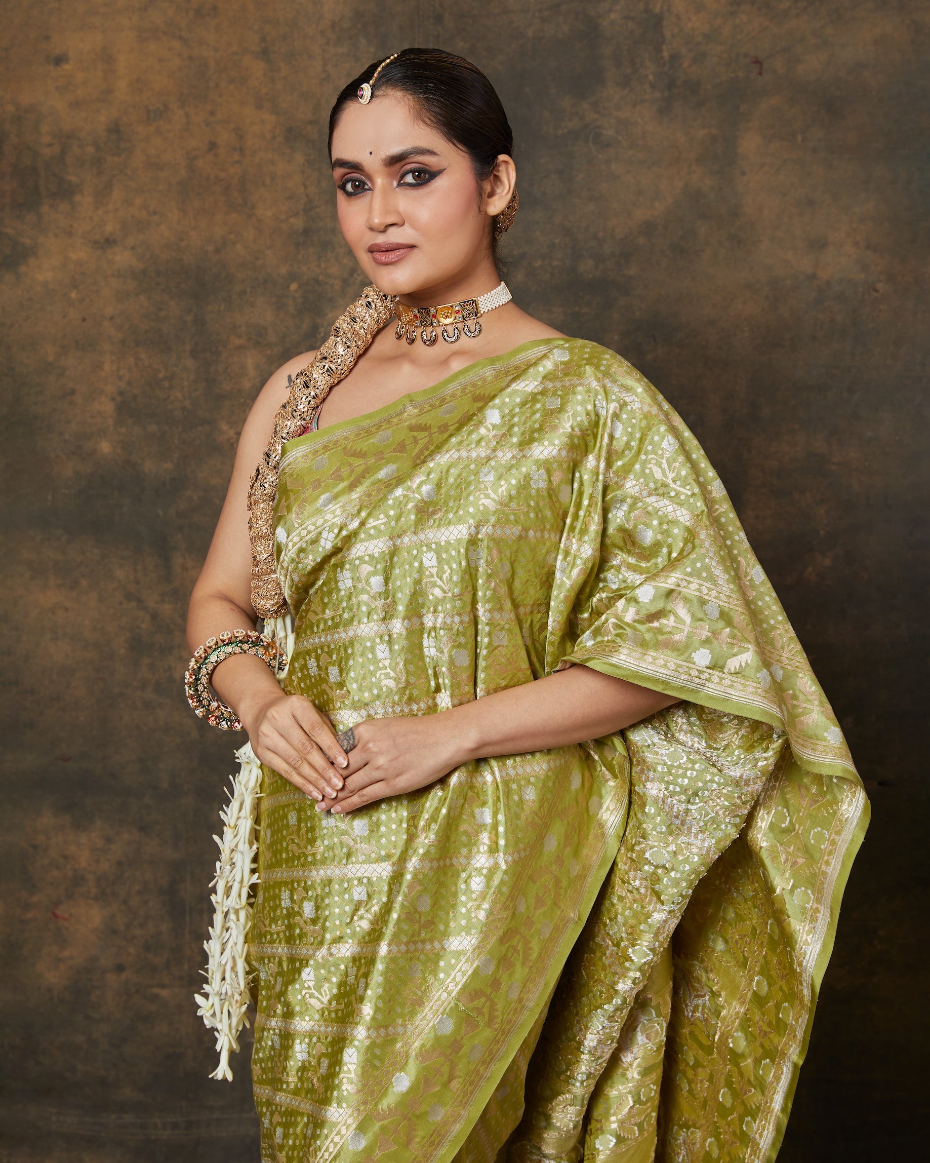 Sea Green Banarasi Silk Saree