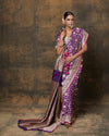 Purple Banarasi Silk Saree with running Heavy Jaal Blouse