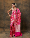 Pink Jaal Banarasi Silk Saree