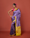 Purple & Ochre Banarasi Silk Saree