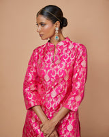 Banarasi Mughal Jaal Kurta with Satin Dhoti