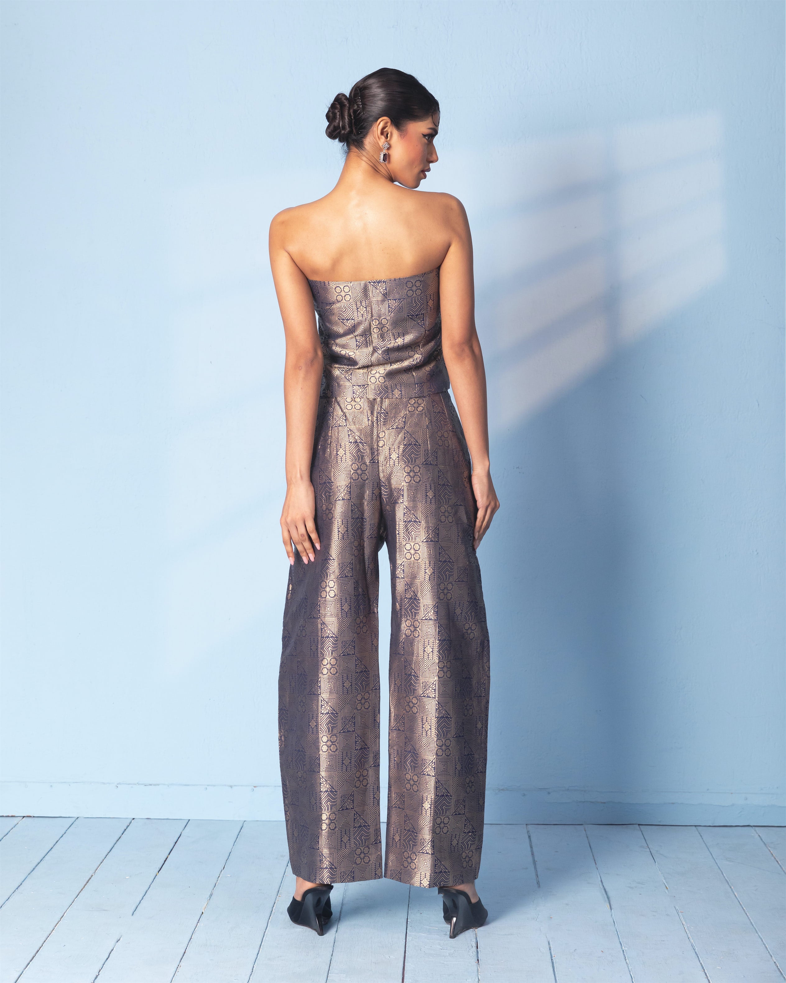 Brocade Corset with Brocade Trouser Set