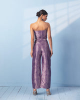 Purple Corset with Trouser and Sheer Organza Jacket