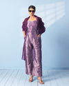 Purple Corset with Trouser and Sheer Organza Jacket