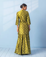 Green Sharara Set with Organza Dupatta