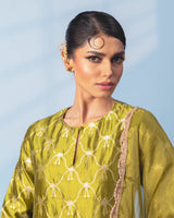 Green Sharara Set with Organza Dupatta