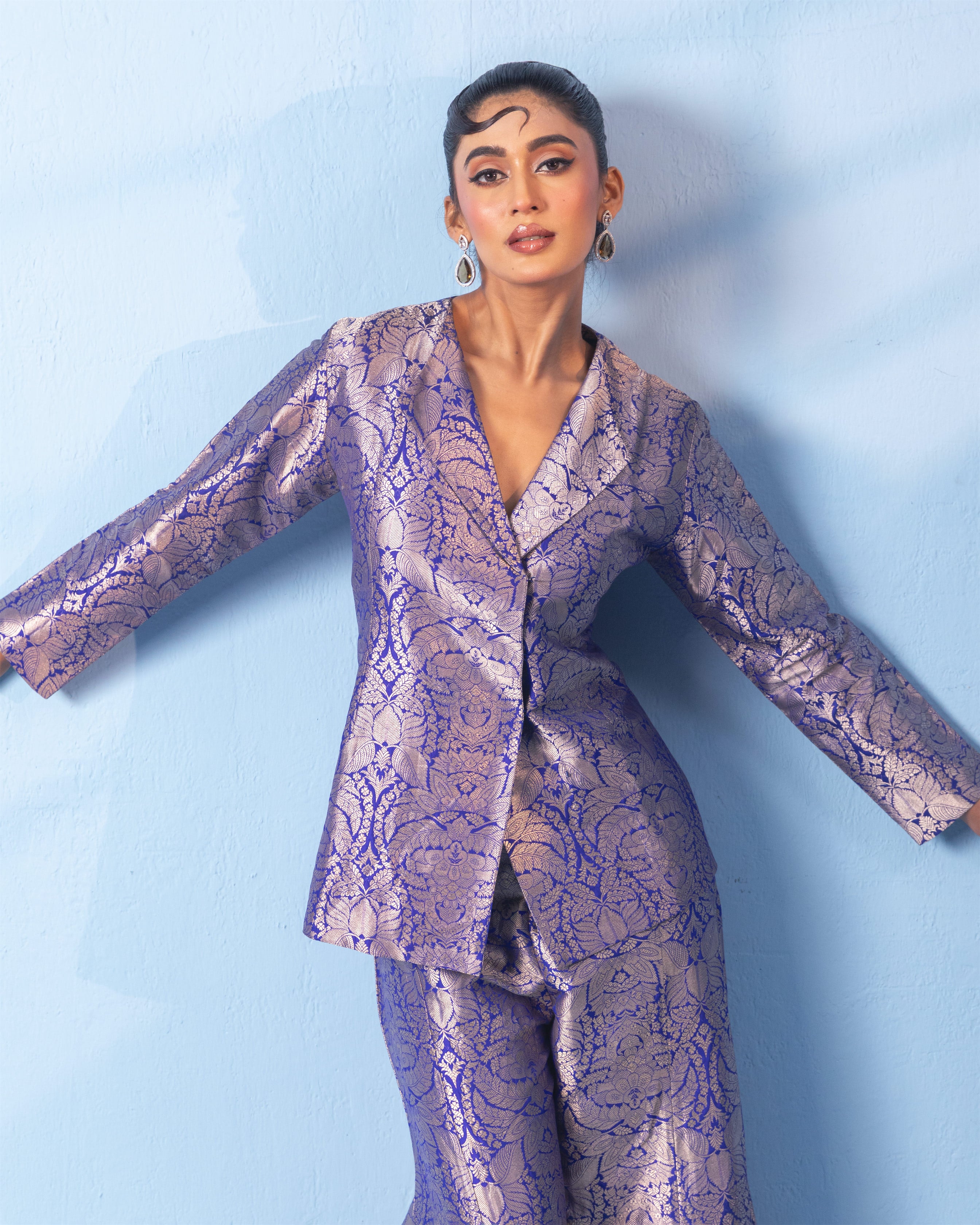 Royal Brocade Blazer and Garara Set