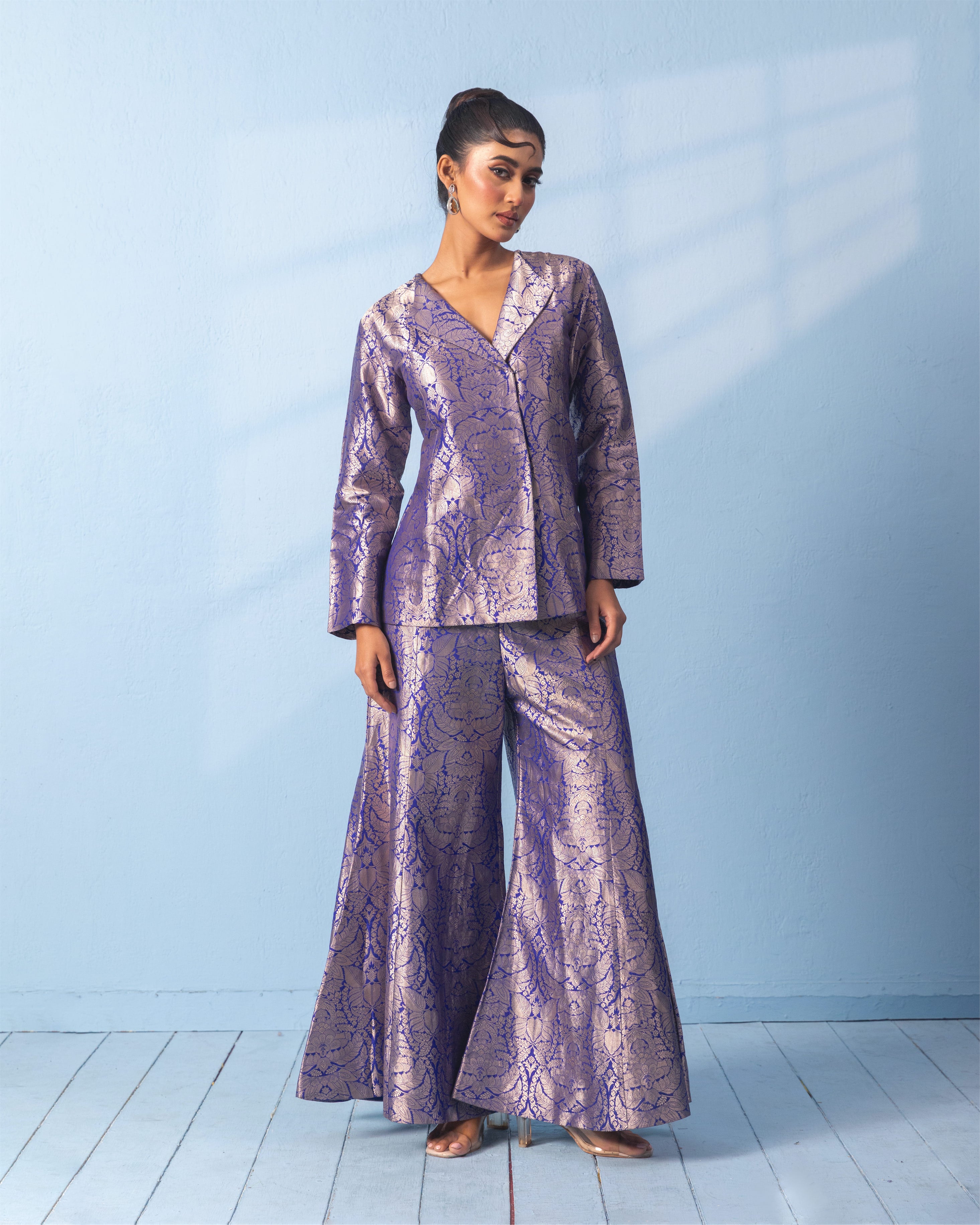 Royal Brocade Blazer and Garara Set