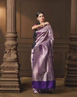 Purple Brocade Silk Saree