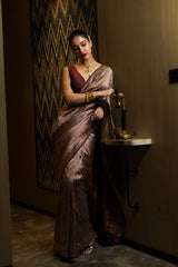Rukmini Maitra in Brown Brocade Silk Saree