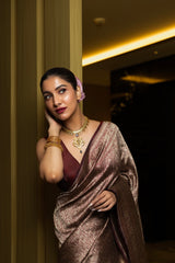Rukmini Maitra in Brown Brocade Silk Saree
