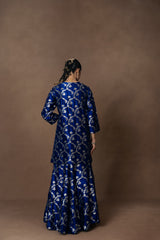 Royal Blue Summer Silk Kurta Garara Set