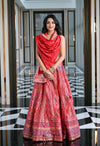 Red Banarasi Silk Navratan Lehenga Set