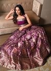 Purple Banarasi Silk Lehenga Set