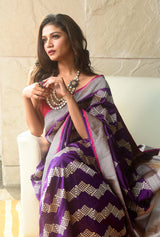 Purple Kadwa Banarasi Silk Saree