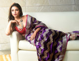 Purple Kadwa Banarasi Silk Saree