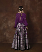 Royal Purple Banarsi Silk Lehenga with Silk Shirt