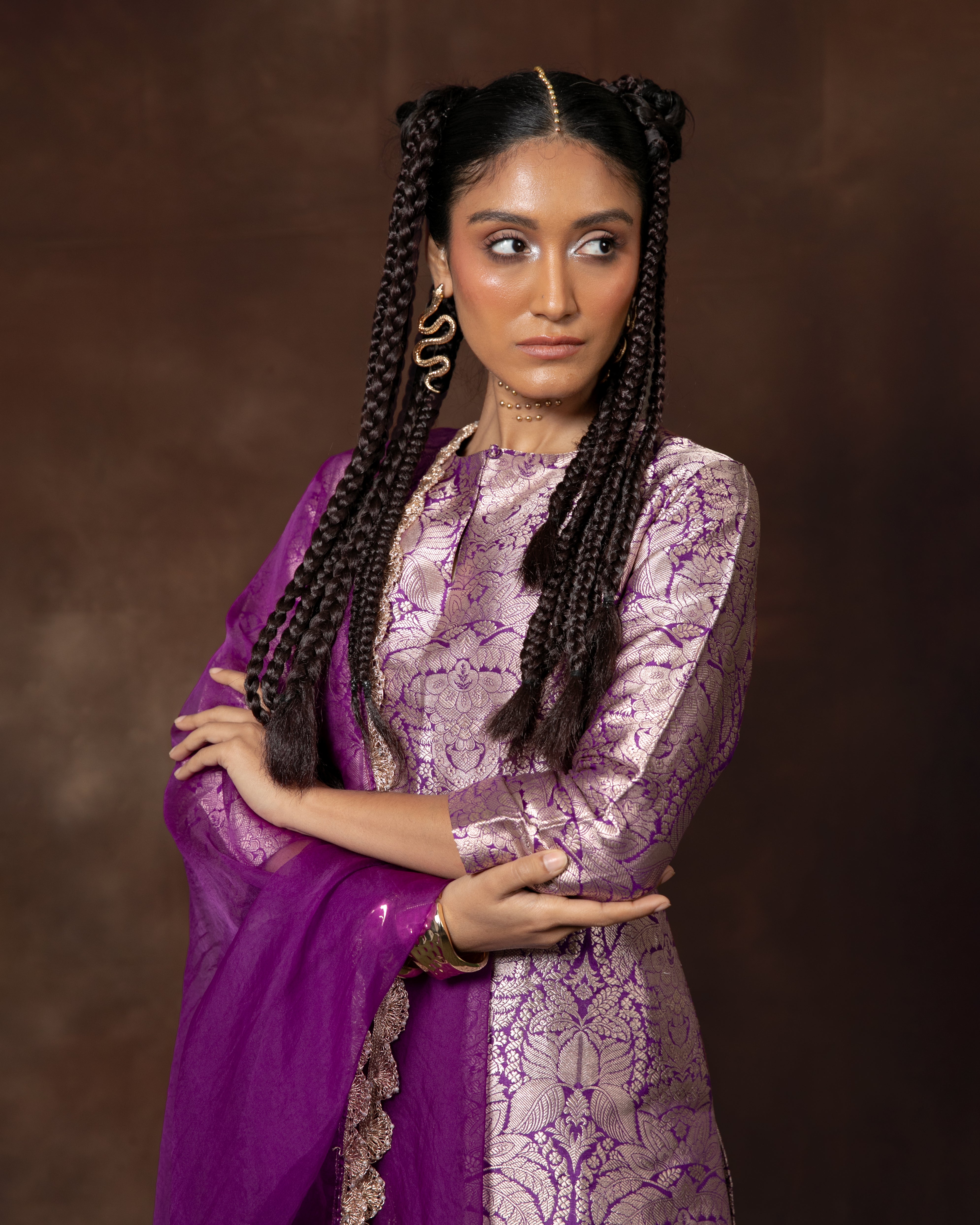 Banarasi Jaal Kurta Sharara Set