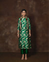 Green Jaal Banarasi Silk Kurta Set