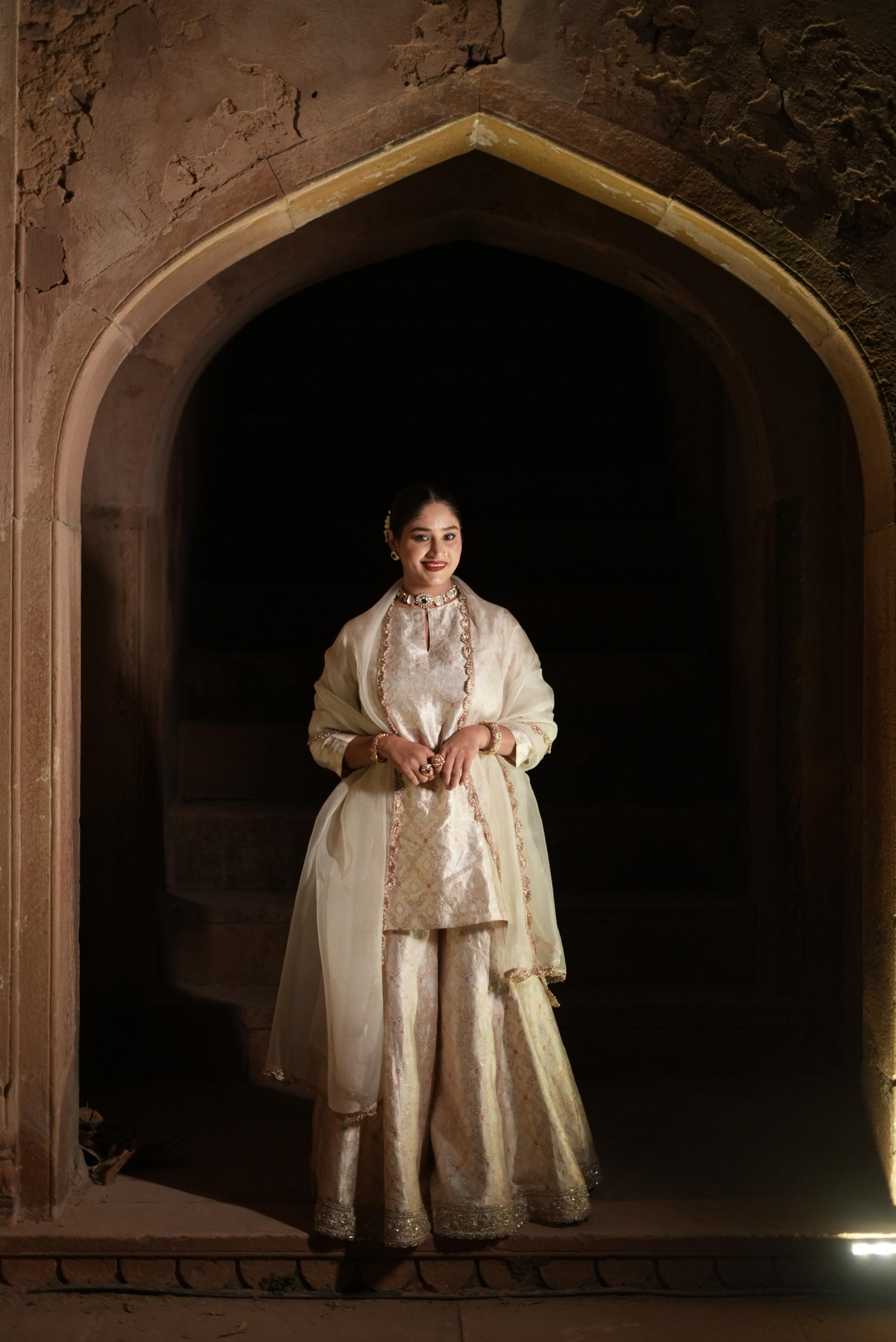 Pratibha Singh in Ivory Banarasi Summer Silk Sharara Set