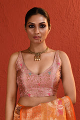 Pink Brocade Blouse