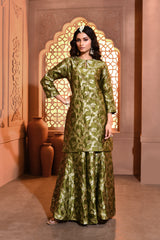 Mehendi Green Summer Silk Kurta Garara Set