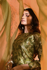 Mehendi Green Summer Silk Kurta Garara Set
