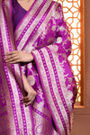 Purple Floral Jaal Silk Duppatta