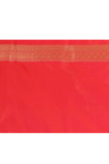 Orange Pink Brocade Silk Saree