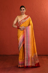Yellow Woven Silk Saree with Intricate Palla