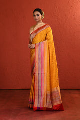 Yellow Woven Silk Saree with Intricate Palla