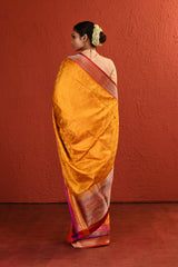 Yellow Woven Silk Saree with Intricate Palla