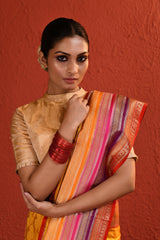 Yellow Woven Silk Saree with Intricate Palla