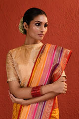 Yellow Woven Silk Saree with Intricate Palla