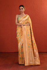 Multi Meenakari Floral Handwoven Silk Saree