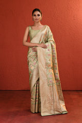 Green Meenakari Silk Handwoven Saree
