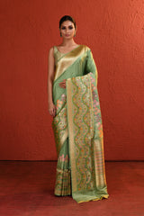 Forest Handwoven Banarsi Silk Saree