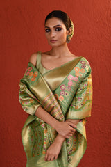 Forest Handwoven Banarsi Silk Saree