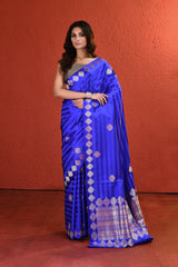 Blue Boota Mashru Silk Saree