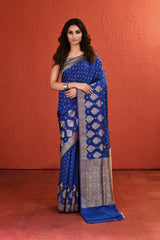 Blue Meenakari Silk Saree