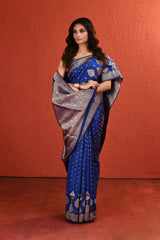 Blue Meenakari Silk Saree
