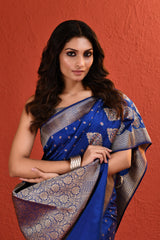 Blue Meenakari Silk Saree