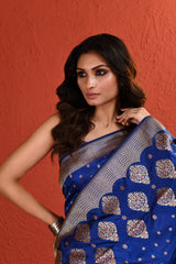 Blue Meenakari Silk Saree