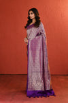 Purple Brocade Silk Saree