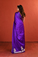 Violet Mashru Silk Saree with Motifs