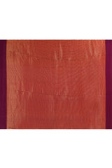 Dark Purple Contemporary Gold Zari Silk Saree